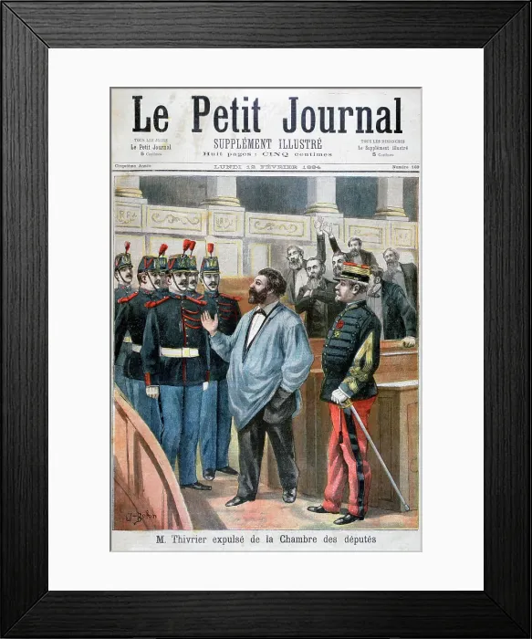 Framed Print : Christophe Thivrier expelled from the Chamber of Deputies, Paris, 1894. Artist: Jose Belon Framed Print : Christophe Thivrier expelled from the Chamber of Deputies, Paris, 1894. Artist: Jose Belon