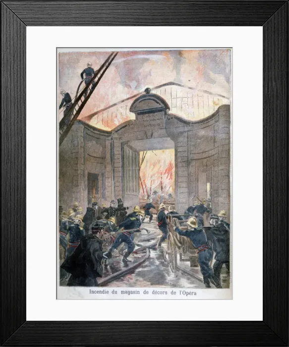 Framed Print : Fire at the Opera, Paris, 1894. Artist: Oswaldo Tofani