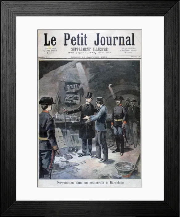 Framed Print : Underground search for anarchists, Barcelona, 1894 Framed Print : Underground search for anarchists, Barcelona, 1894