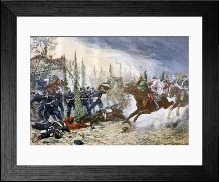 Framed Print : The Dragoons, Battle of Gravelotte, 18th August 1870, (1894) Framed Print : The Dragoons, Battle of Gravelotte, 18th August 1870, (1894)