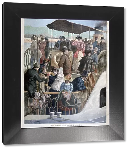 Parisians returning from the countryside by boat, 1894. Artist: Weber