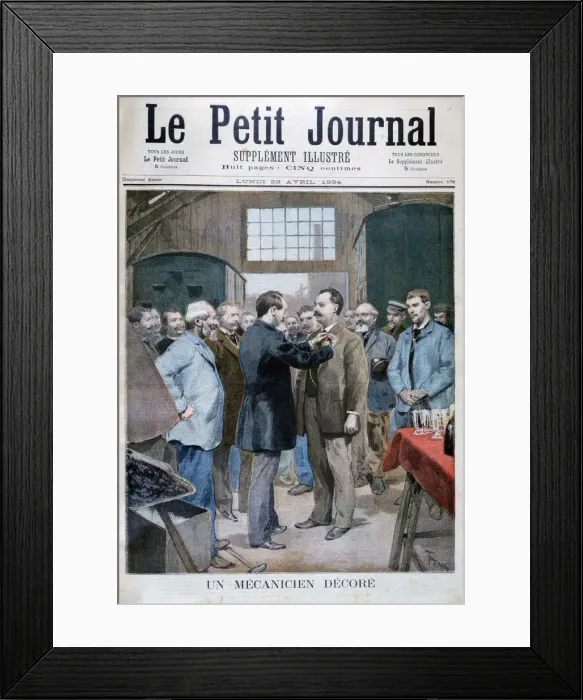 Framed Print : Decoration of a mechanic, 1894. Artist: Oswaldo Tofani Framed Print : Decoration of a mechanic, 1894. Artist: Oswaldo Tofani