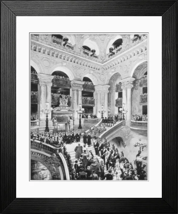 Framed Print : Interior of the Grand Opera House, Paris, late 19th century. Artist: John L Stoddard