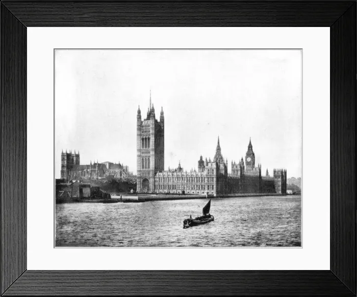 Framed Print : Houses of Parliament, London, late 19th century. Artist: John L Stoddard Framed Print : Houses of Parliament, London, late 19th century. Artist: John L Stoddard