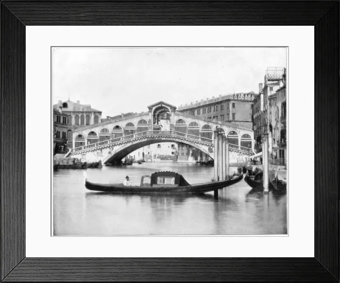 Framed Print : The Rialto, Venice, late 19th century. Artist: John L Stoddard Framed Print : The Rialto, Venice, late 19th century. Artist: John L Stoddard