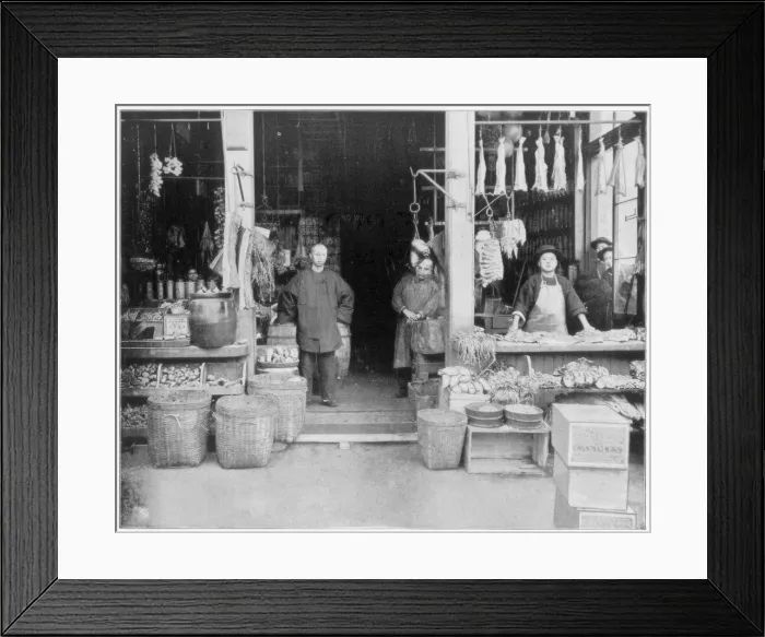 Framed Print : Chinatown, San Francisco, late 19th century. Artist: John L Stoddard Framed Print : Chinatown, San Francisco, late 19th century. Artist: John L Stoddard