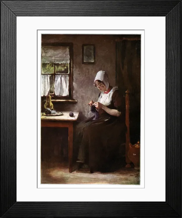 Framed Print : Knitting fisherwoman, 1901. Artist: Hobbe Smith Framed Print : Knitting fisherwoman, 1901. Artist: Hobbe Smith