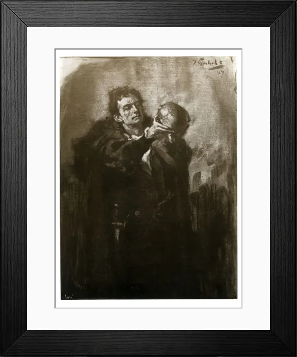 Framed Print : Forbes-Robertson as Hamlet, late 19th century. Artist: John Percival Gulich Framed Print : Forbes-Robertson as Hamlet, late 19th century. Artist: John Percival Gulich