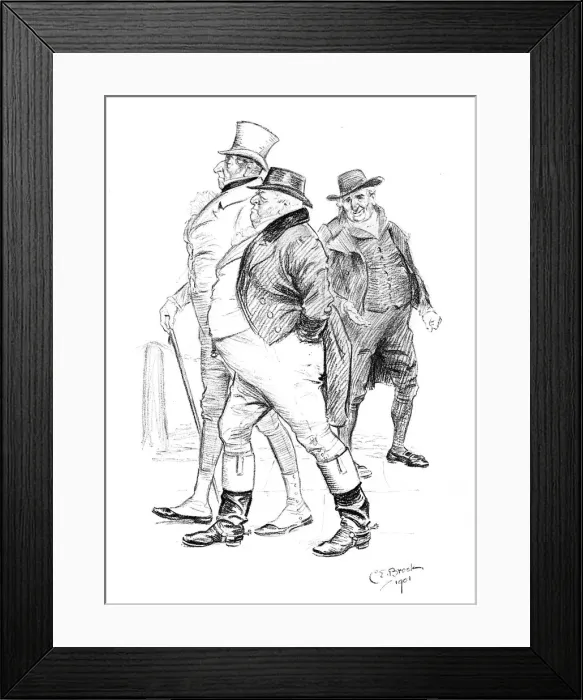 Framed Print : Men in 19th-century dress, 1901. Artist: Charles Edmond Brock