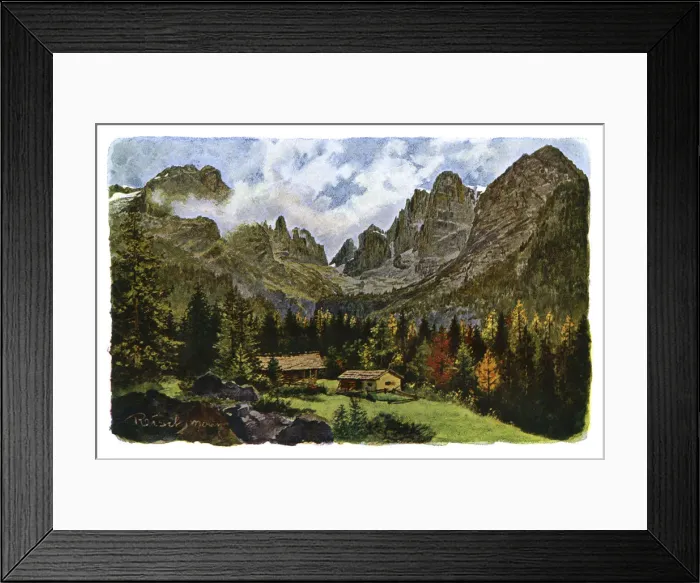 Framed Print : Lake Nambino and the Brentagroup, Tyrol, 1901. Artist: CM Reisch Framed Print : Lake Nambino and the Brentagroup, Tyrol, 1901. Artist: CM Reisch