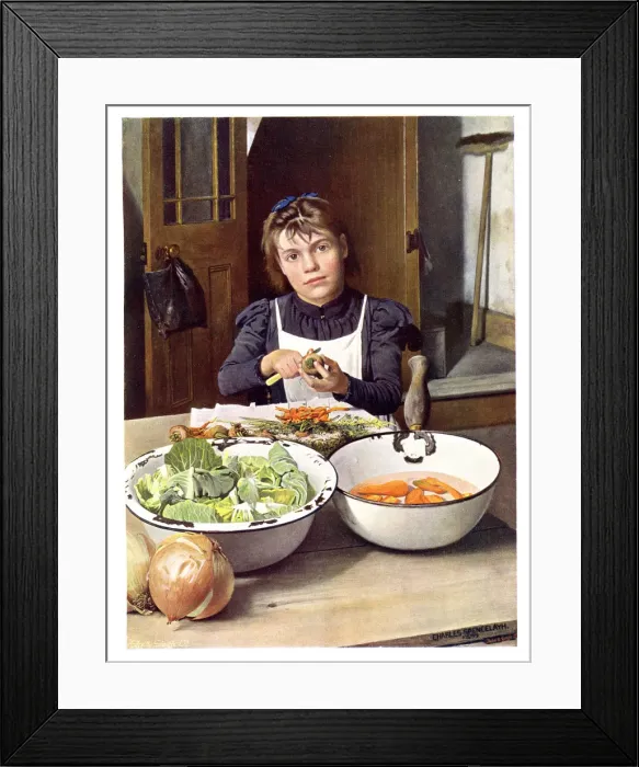 Framed Print : Helping Mother, 1901. Artist: Andre & Sleigh Framed Print : Helping Mother, 1901. Artist: Andre & Sleigh