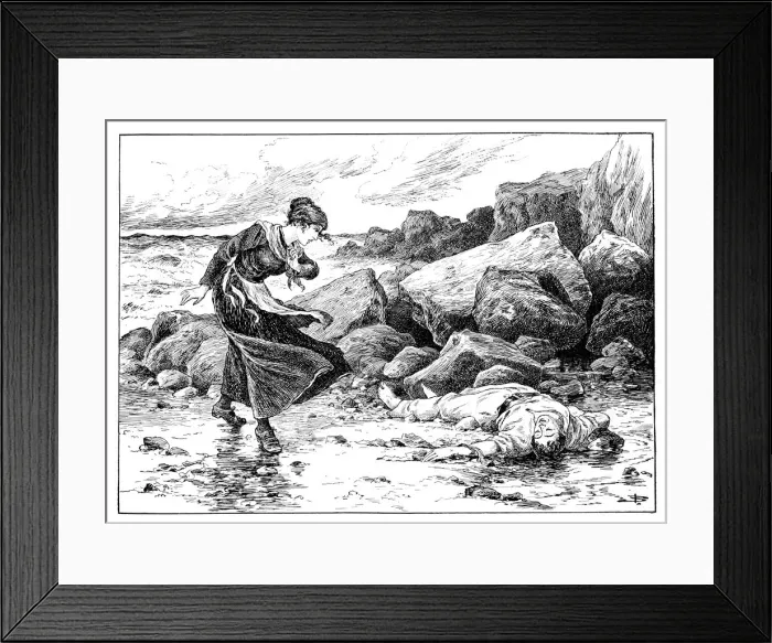 Framed Print : When the Sea Gives up its Dead, 1901. Artist: MJ Blatchford Framed Print : When the Sea Gives up its Dead, 1901. Artist: MJ Blatchford