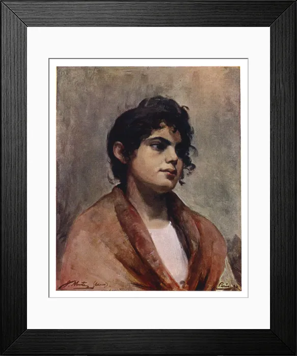 Framed Print : Study of an Italian girls head, 1901. Artist: J Muntz Framed Print : Study of an Italian girls head, 1901. Artist: J Muntz
