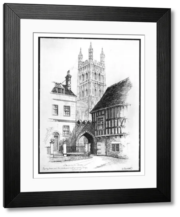 Framed Print : Gloucester Cathedral, 1901. Artist: Edward J Burrows Framed Print : Gloucester Cathedral, 1901. Artist: Edward J Burrows