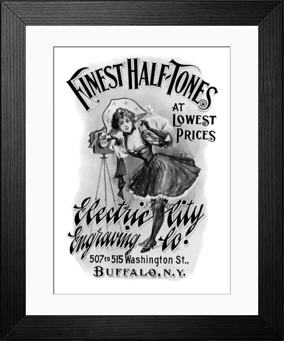 Framed Print : Finest Half-Tones at Lowest Prices, 1901. Artist: Electric City Engraving Co Framed Print : Finest Half-Tones at Lowest Prices, 1901. Artist: Electric City Engraving Co
