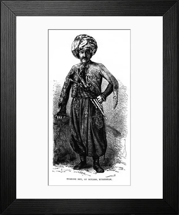 Framed Print : Turkish Bey, of Bitless, Kurdistan, 19th century Framed Print : Turkish Bey, of Bitless, Kurdistan, 19th century
