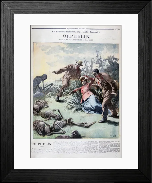 Framed Print : Illustration for Louis Henri Boussenard and Henri Makins book Orphelin, 1894. Artist: Frederic Lix Framed Print : Illustration for Louis Henri Boussenard and Henri Makins book Orphelin, 1894. Artist: Frederic Lix