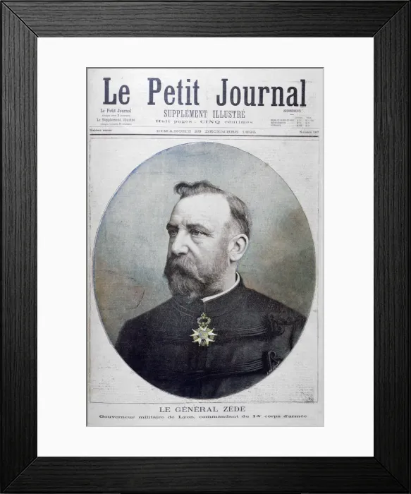 Framed Print : General Zede, military governor of Lyon, France, 1895. Artist: F Meaulle Framed Print : General Zede, military governor of Lyon, France, 1895. Artist: F Meaulle