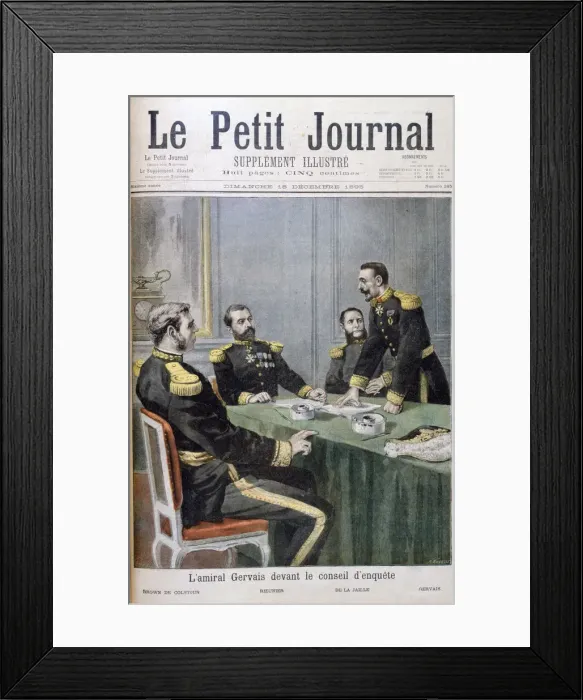 Framed Print : Admiral Gervais in front of the investigation board, 1895. Artist: F Meaulle Framed Print : Admiral Gervais in front of the investigation board, 1895. Artist: F Meaulle