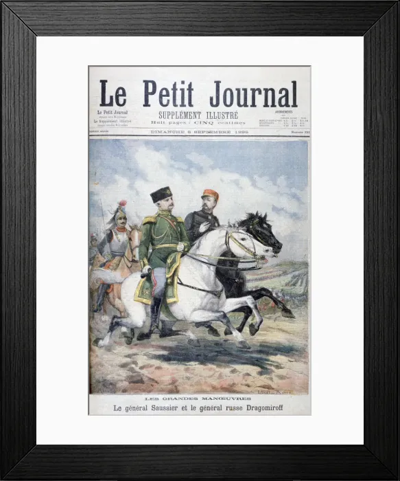 Framed Print : French General Saussier and Russian General Dragomirov, 1895. Artist: F Meaulle Framed Print : French General Saussier and Russian General Dragomirov, 1895. Artist: F Meaulle