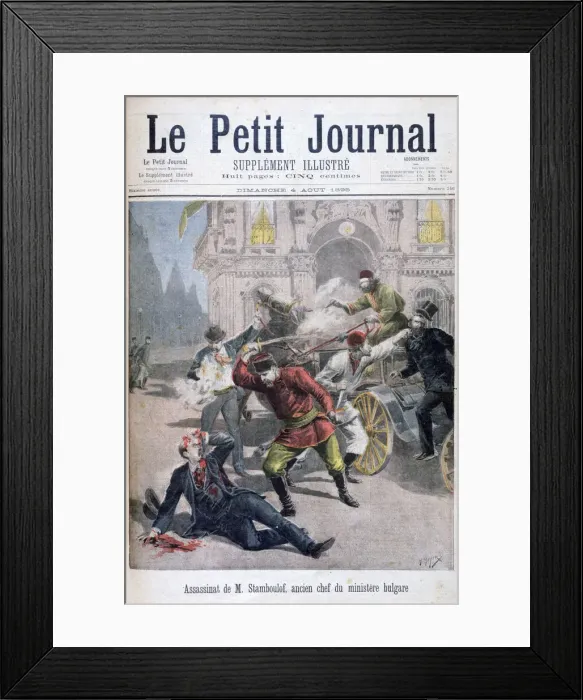 Framed Print : Assasination of Stefan Stambulov, Sofia, Bulgaria, 1895. Artist: Henri Meyer Framed Print : Assasination of Stefan Stambulov, Sofia, Bulgaria, 1895. Artist: Henri Meyer