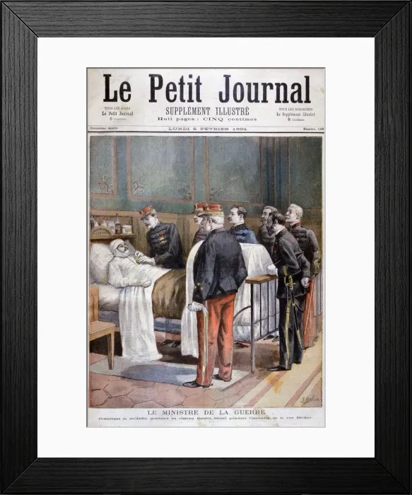 Framed Print : The French Minister for War giving a military decoration, 1894. Artist: Jose Belon Framed Print : The French Minister for War giving a military decoration, 1894. Artist: Jose Belon