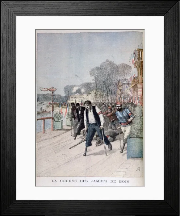 Framed Print : The Race of the Wooden Legs, 1895. Artist: Henri Meyer Framed Print : The Race of the Wooden Legs, 1895. Artist: Henri Meyer