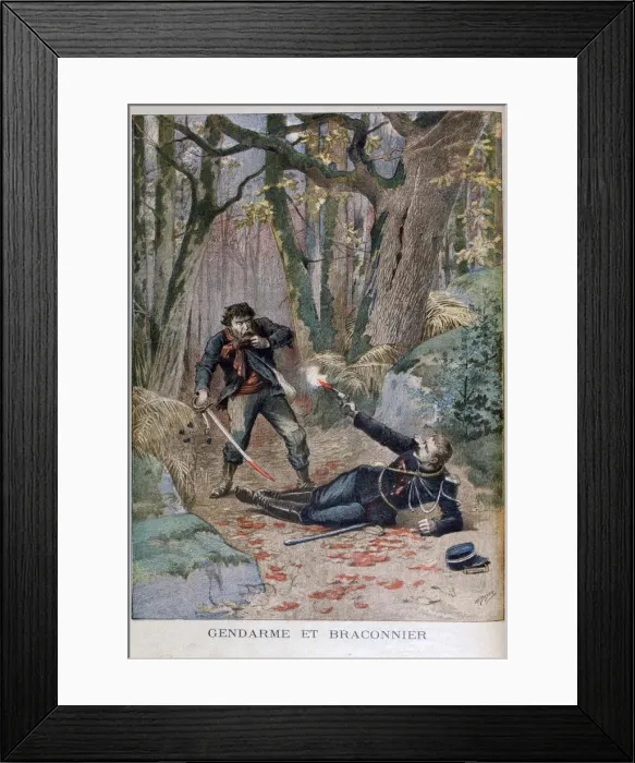 Framed Print : Gendarme and Poacher, Beziers, France, 1895. Artist: Henri Meyer Framed Print : Gendarme and Poacher, Beziers, France, 1895. Artist: Henri Meyer