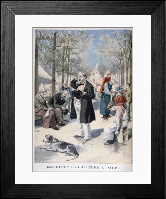 Framed Print : Heatwave in Paris, 1895. Artist: F Meaulle Framed Print : Heatwave in Paris, 1895. Artist: F Meaulle