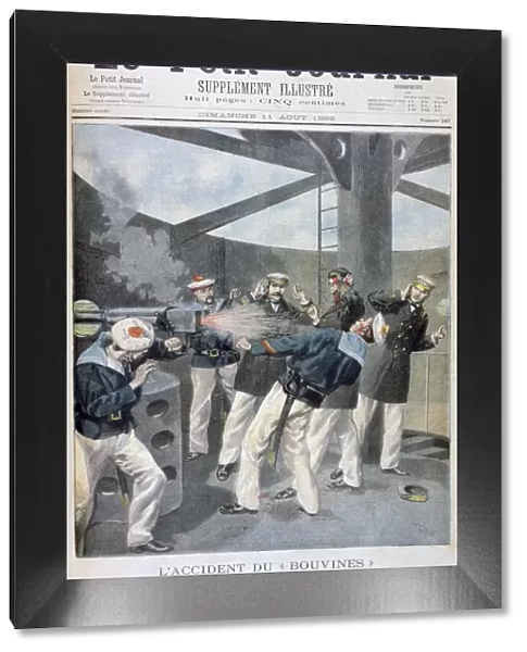 Accident on the French warship Bouvines, 1895. Artist: Oswaldo Tofani