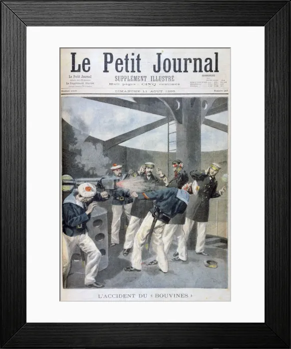 Framed Print : Accident on the French warship Bouvines, 1895. Artist: Oswaldo Tofani Framed Print : Accident on the French warship Bouvines, 1895. Artist: Oswaldo Tofani