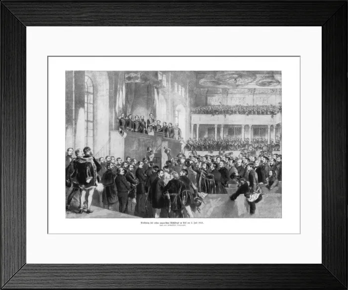 Framed Print : Hungarian parliament, (5th July 1848), 1900. Artist: Paul Burde Framed Print : Hungarian parliament, (5th July 1848), 1900. Artist: Paul Burde