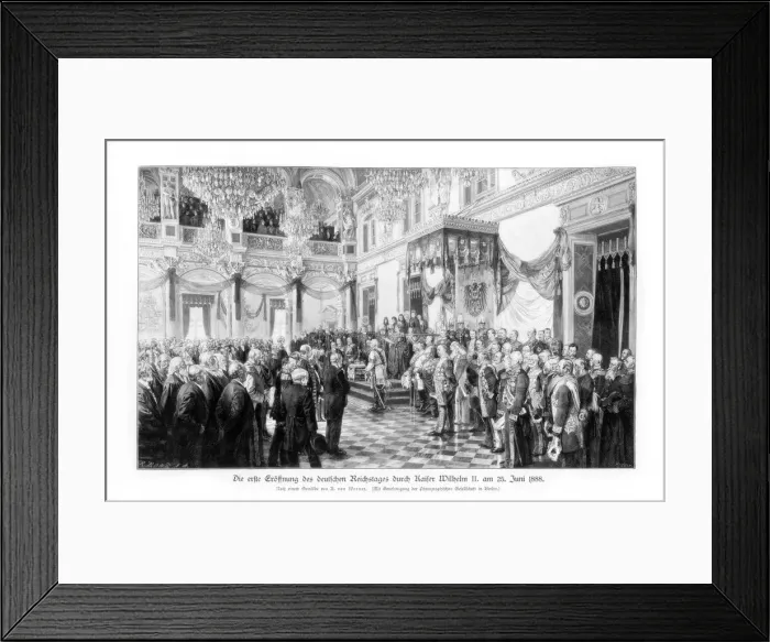 Framed Print : Wilhelm II and the ministers at the opening of the Reichstag (25 June 1888), 1900 Framed Print : Wilhelm II and the ministers at the opening of the Reichstag (25 June 1888), 1900