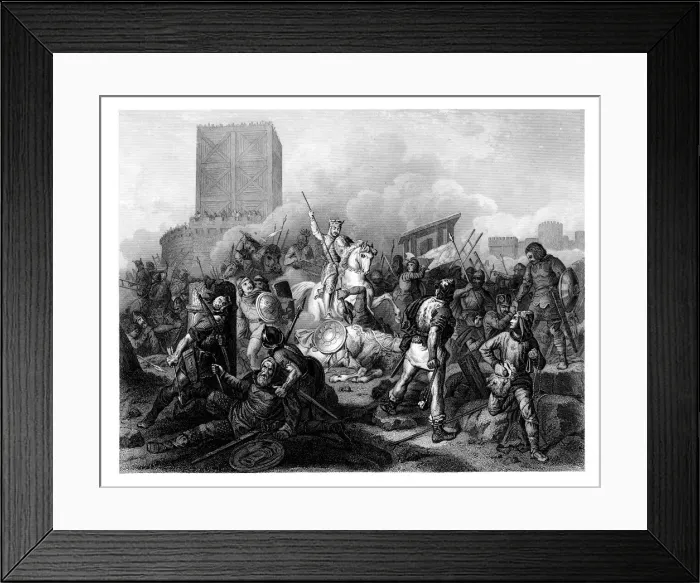 Framed Print : Paris besieged by the Normans, 885 AD, (1875). Artist: T Sherratt Framed Print : Paris besieged by the Normans, 885 AD, (1875). Artist: T Sherratt