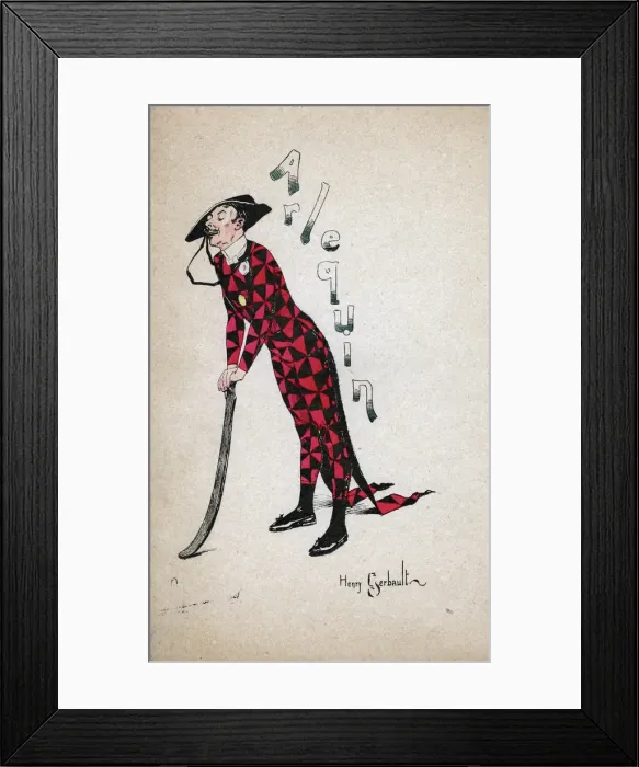 Framed Print : Harlequin, c1880-1930. Artist: Henry Gerbault Framed Print : Harlequin, c1880-1930. Artist: Henry Gerbault