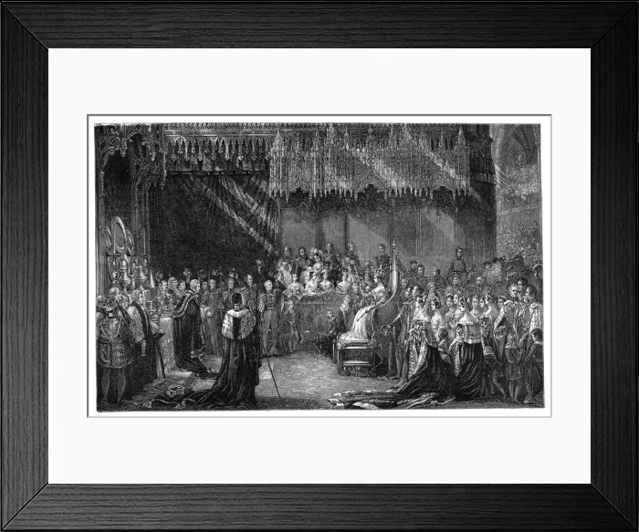 Framed Print : Coronation of Queen Victoria at Westminster Abbey, London, 28 June 1838, (1900) Framed Print : Coronation of Queen Victoria at Westminster Abbey, London, 28 June 1838, (1900)