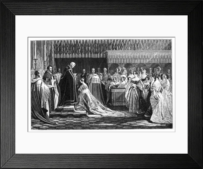 Framed Print : Queen Victoria receiving the Sacrament at her Coronation, 28 June 1838, (1900) Framed Print : Queen Victoria receiving the Sacrament at her Coronation, 28 June 1838, (1900)