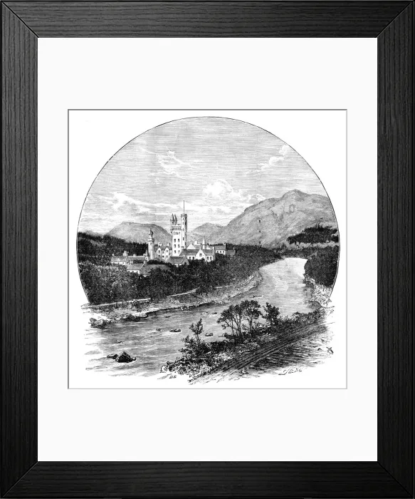 Framed Print : Balmoral Castle and the River Dee, Scotland, c1888 Framed Print : Balmoral Castle and the River Dee, Scotland, c1888