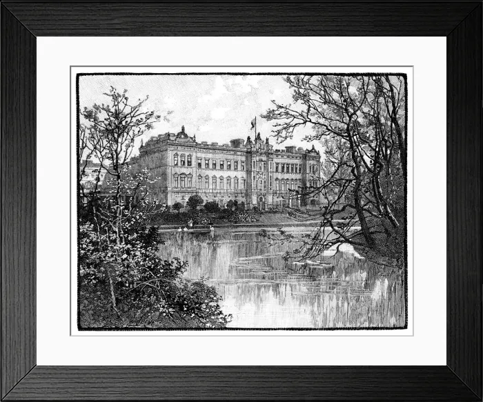Framed Print : Buckingham Palace from St Jamess Park, London, c1888 Framed Print : Buckingham Palace from St Jamess Park, London, c1888