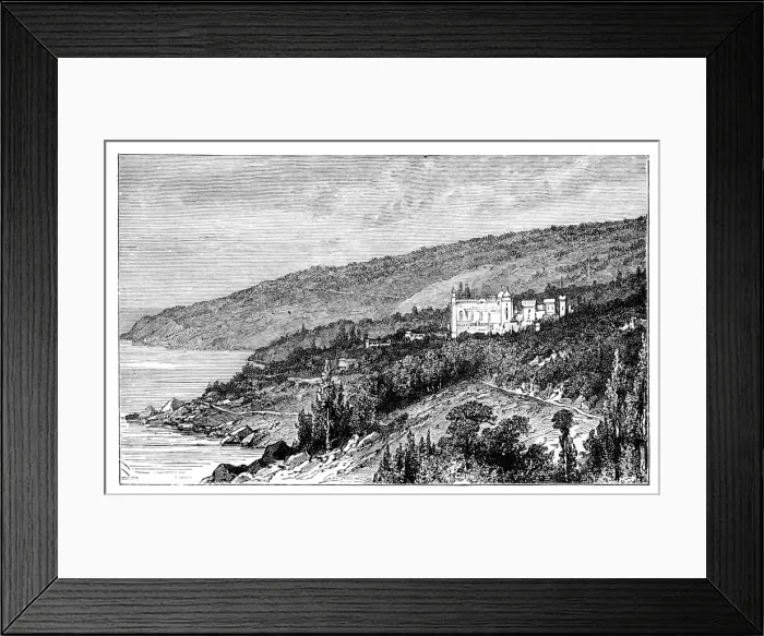 Framed Print : View in the Crimea: the Palace Woronzow, Alupka, Ukraine, c1888 Framed Print : View in the Crimea: the Palace Woronzow, Alupka, Ukraine, c1888
