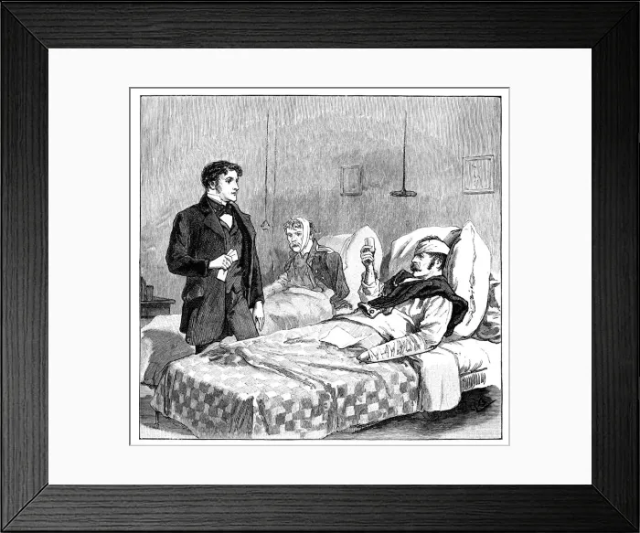 Framed Print : The wounded soldiers toast to the Queen, c1850s, (1888) Framed Print : The wounded soldiers toast to the Queen, c1850s, (1888)