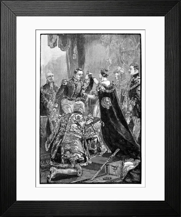 Framed Print : The Queen investing the Emperor of the French with the Order of the Garter, 1855, (1888) Framed Print : The Queen investing the Emperor of the French with the Order of the Garter, 1855, (1888)