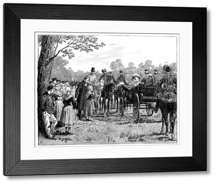 Framed Print : The Queen at the Fete in the Forest of St Germain, France, mid-late 19th century, (1887)Artist: William Barnes Wollen Framed Print : The Queen at the Fete in the Forest of St Germain, France, mid-late 19th century, (1887)Artist: William Barnes Wollen