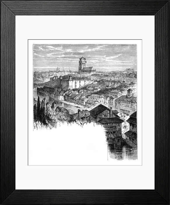 Framed Print : View in Berne, Switzerland, c1888 Framed Print : View in Berne, Switzerland, c1888