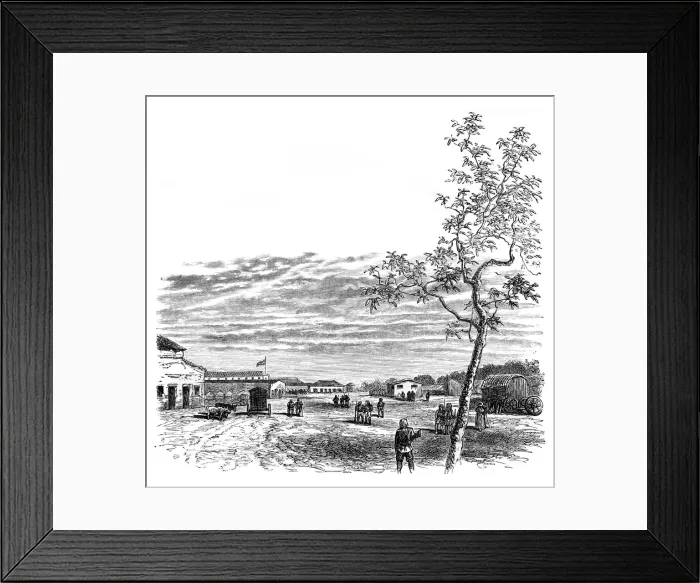 Framed Print : The Barracks at Meerut, India, c1850s, (1888) Framed Print : The Barracks at Meerut, India, c1850s, (1888)