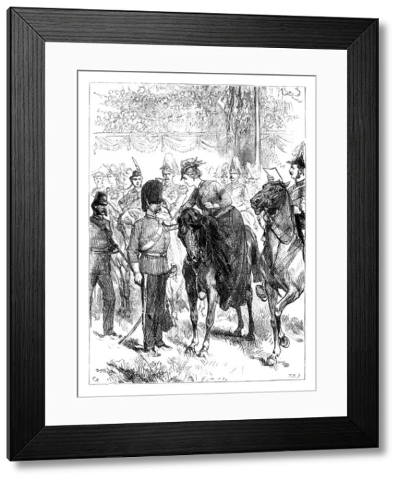 Framed Print : The Queen distributing the Victoria Crosses in Hyde Park, London, c1850s, (c1888) Framed Print : The Queen distributing the Victoria Crosses in Hyde Park, London, c1850s, (c1888)