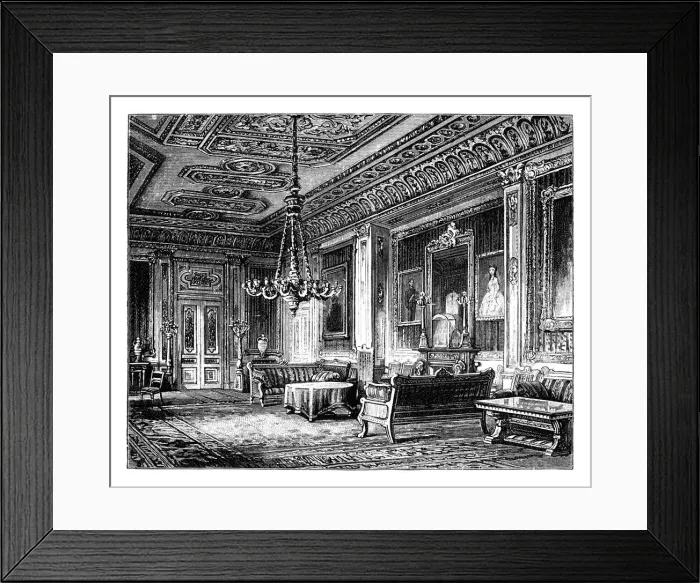 Framed Print : The Crimson Drawing-Room, Windsor Castle, c1888 Framed Print : The Crimson Drawing-Room, Windsor Castle, c1888
