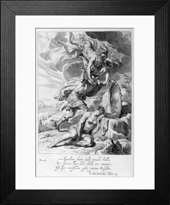 Framed Print : Perseus cuts off Medusas head, 1655. Artist: Michel de Marolles Framed Print : Perseus cuts off Medusas head, 1655. Artist: Michel de Marolles