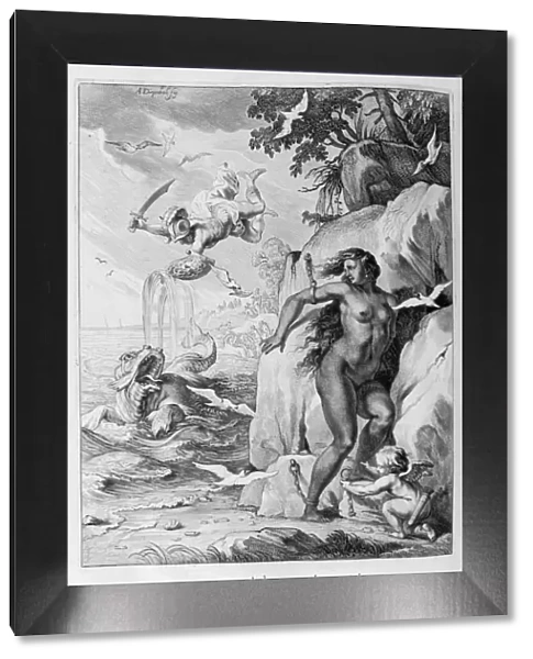 Perseus delivers Andromeda from the sea monster, 1655. Artist: Michel de Marolles