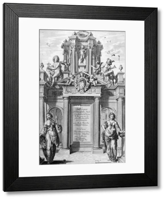 Framed Print : Frontispiece of Tableaux du Temple des Muses, 1655. Artist: Michel de Marolles Framed Print : Frontispiece of Tableaux du Temple des Muses, 1655. Artist: Michel de Marolles